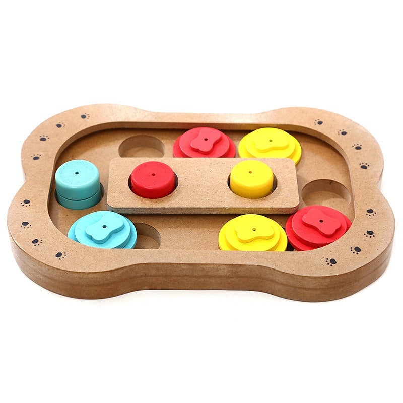 Plato juguete interactivo en madera perros y cachorros - MASCOTAMODA